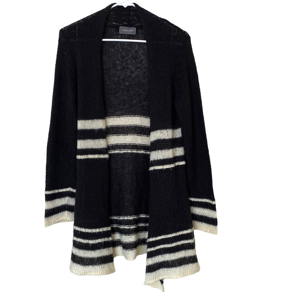 Wooden Ships Open Front Striped Lightweight Cardigan, Size S/M